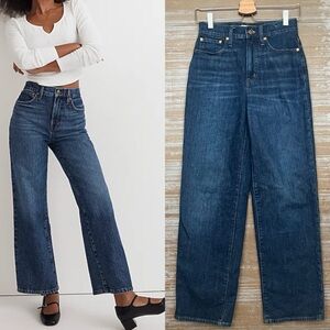 Madewell The Perfect Vintage Wide Leg Jeans Dark Wash Classic Womens 25